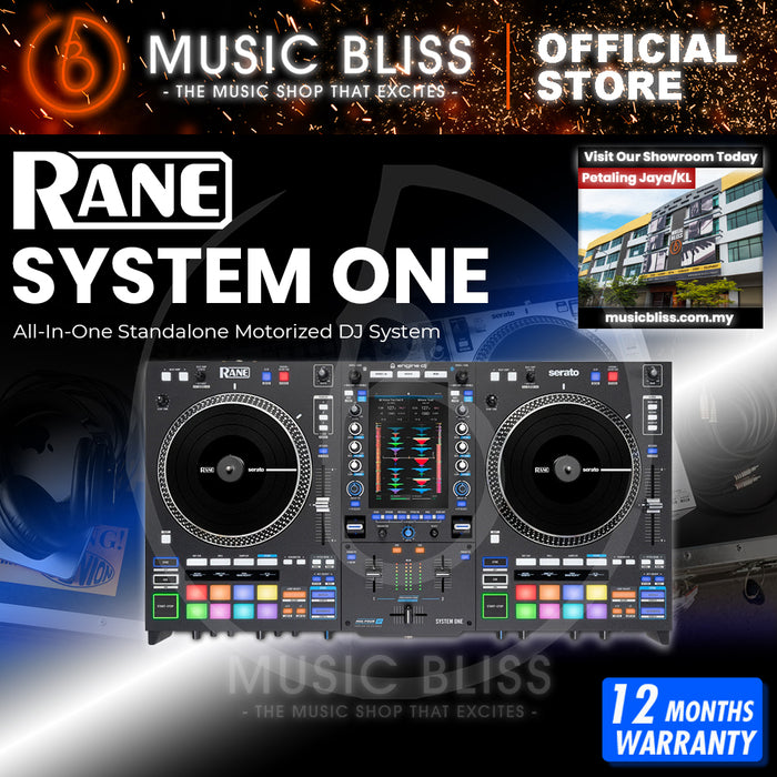 Rane System One All-in-one DJ Controller, 2-channel Standalone DJ System with Motorized Platters & Touchscreen