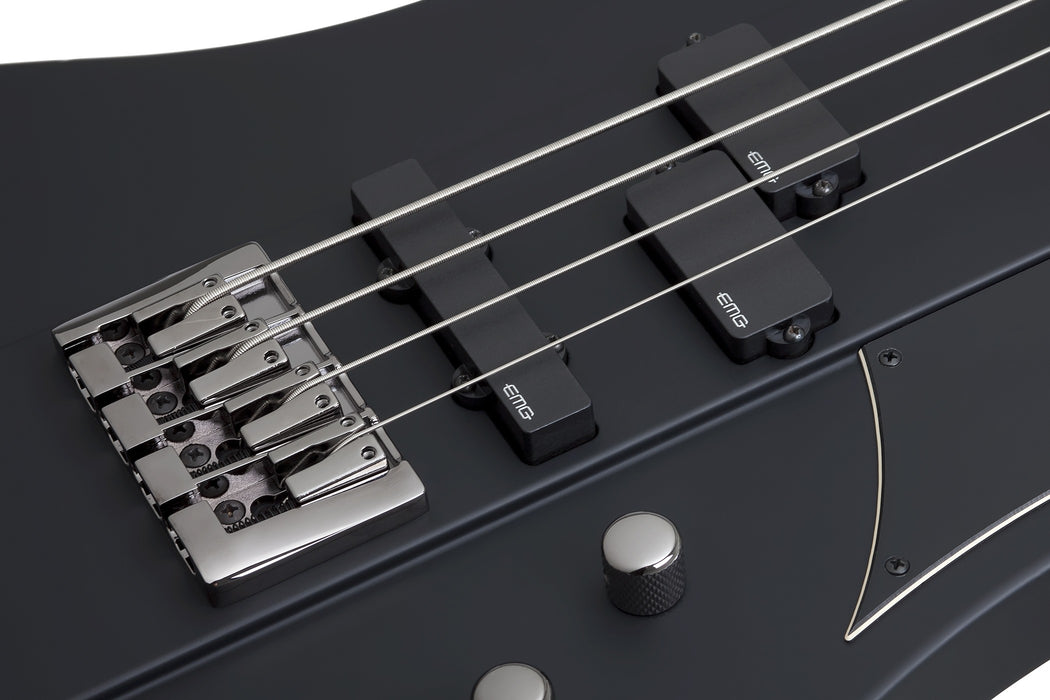 Schecter Nikki Sixx Left-Handed Electric Bass Guitar - Satin Black