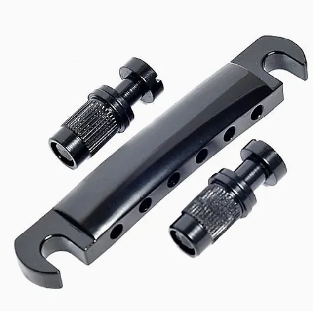 GIBSON ACCESSORIES STOP BAR TAILPIECE - BLACK CHROME (PTTP-050) - Music Bliss Malaysia