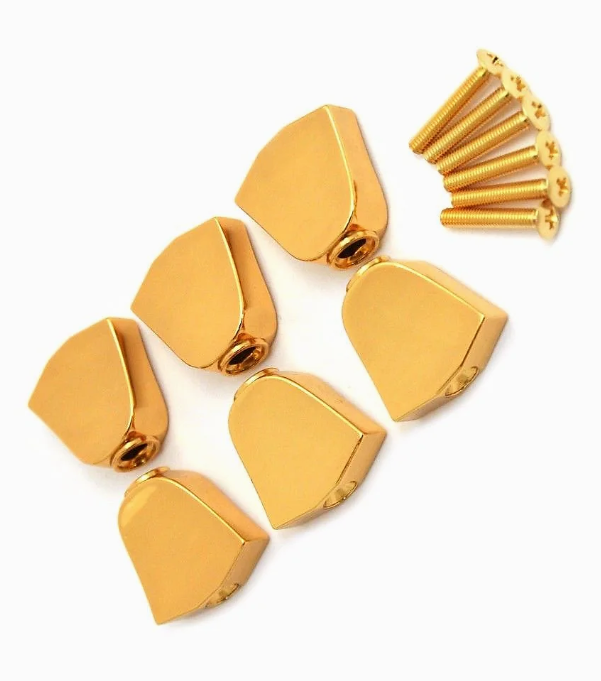 ALLPARTS TK-7722-002 Gold Keystone Buttons for Grover, Set of 6 - Music Bliss Malaysia