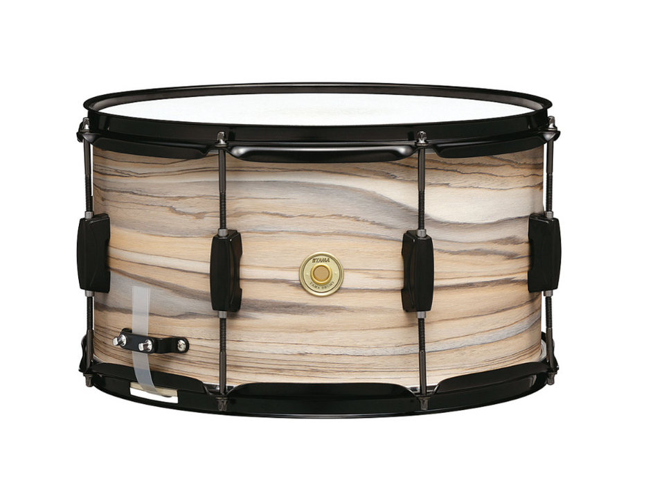 Tama WP148BK 8" x 14" Woodworks Snare Drum, Natural Zebrawood Wrap - Music Bliss Malaysia