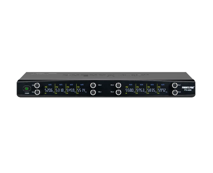 Phenyx Pro PTU-4200-8H 8-Channel Wireless Microphone System w/ Frequency Hopping