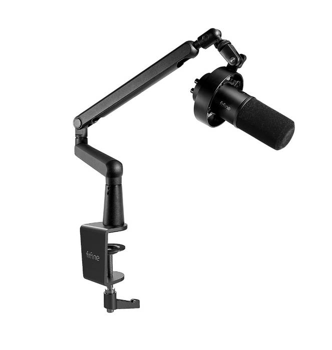 FIFINE T688 Podcast Microphone Kit, USB/XLR Dynamic Microphone with Boom Arm for PC/XLR Mixer, Gaming Mic with Mute Button, Headphone Jack for Vocal, Voice-Over, Streaming, Music Recording