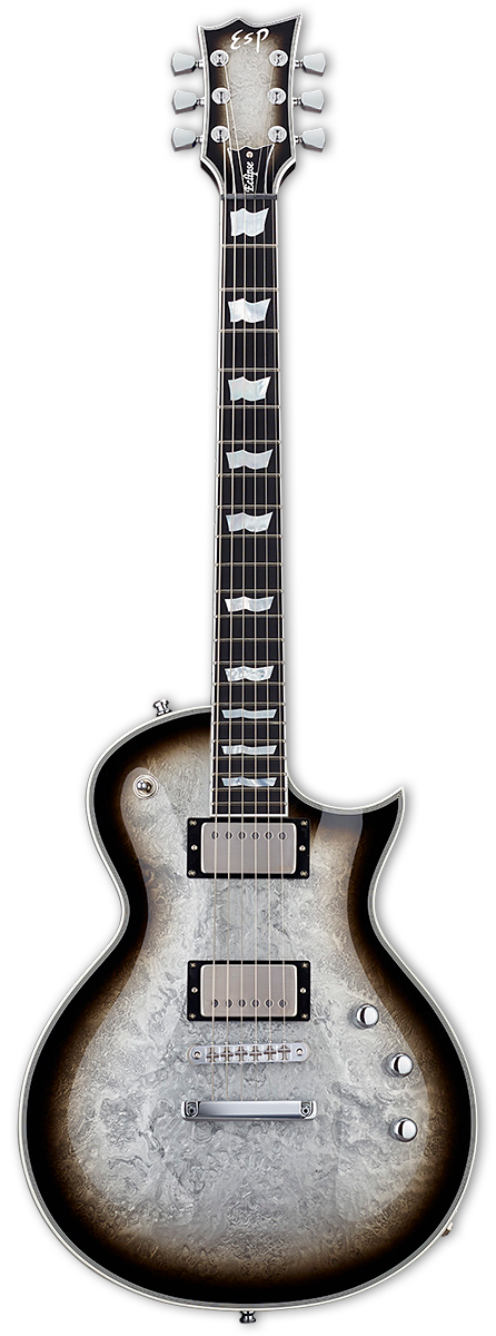 ESP Original ECLIPSE CTM DB - Silver Liquid Metal Burst [MIJ - Made in Japan] - Music Bliss Malaysia