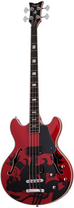 Schecter Simon Gallup Corsair Electric Bass Guitar - Red/Gloss Black