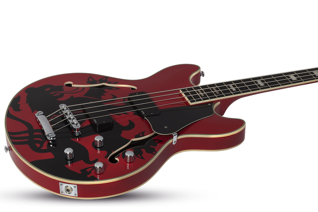 Schecter Simon Gallup Corsair Electric Bass Guitar - Red/Gloss Black