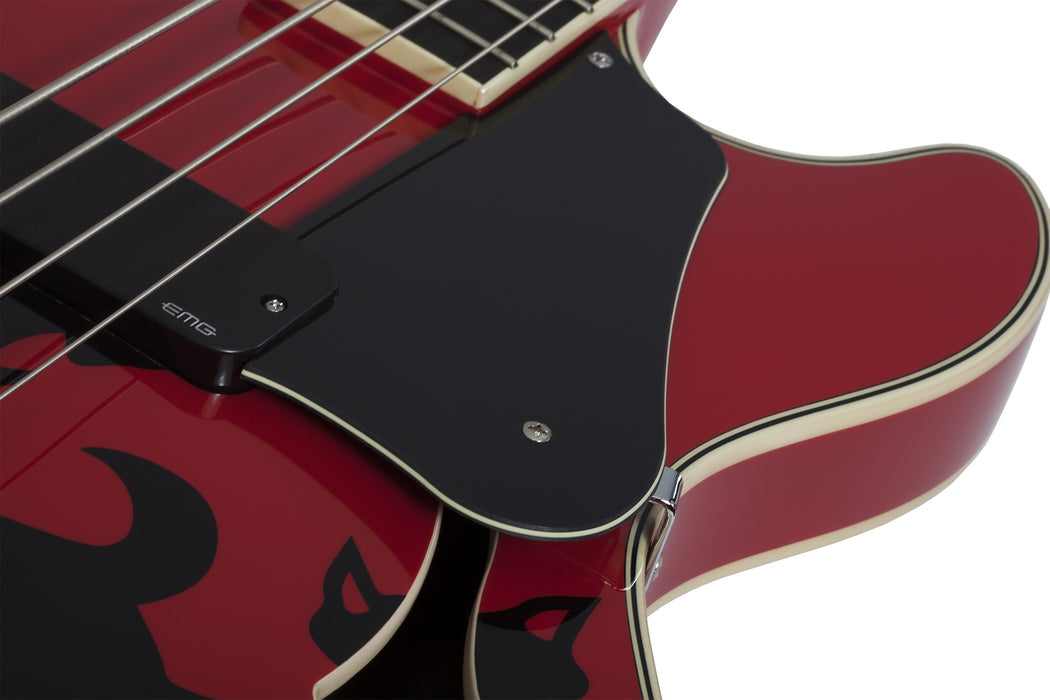 Schecter Simon Gallup Corsair Electric Bass Guitar - Red/Gloss Black