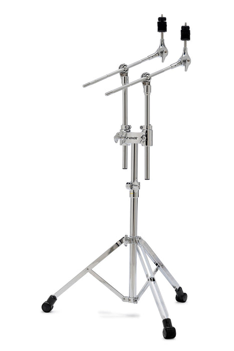 Sonor DCS 4000 Double Cymbal Stand, Double Braced, 2 Cymbal Boom Arms with gearless Cymbal Tilters, Retractable Booms