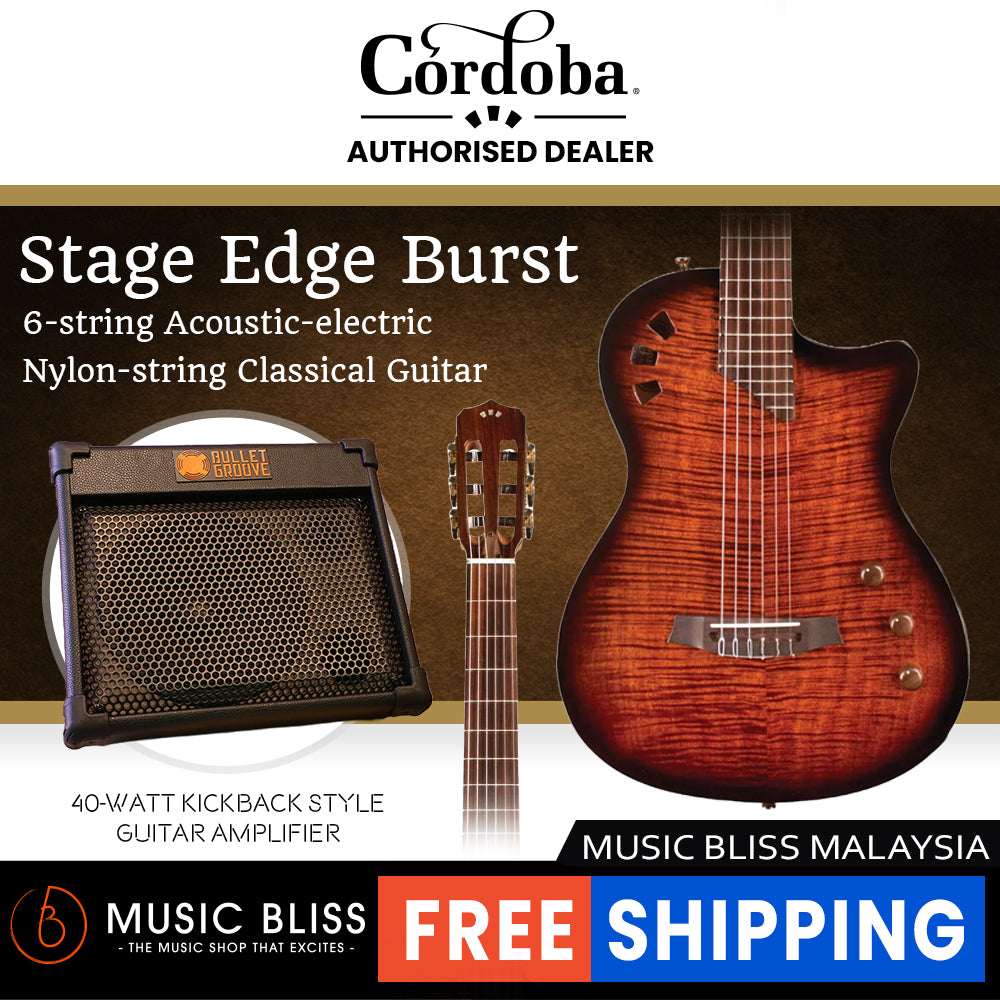 Cordoba Stage Thinbody Nylon Acoustic-electric Guitar - Edgeburst