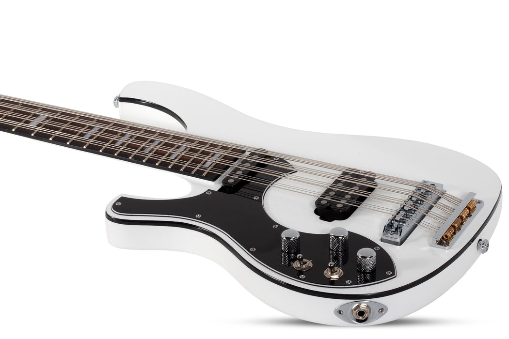 Schecter Stargazer-12 Left-Handed Electric Bass Guitar - Gloss White