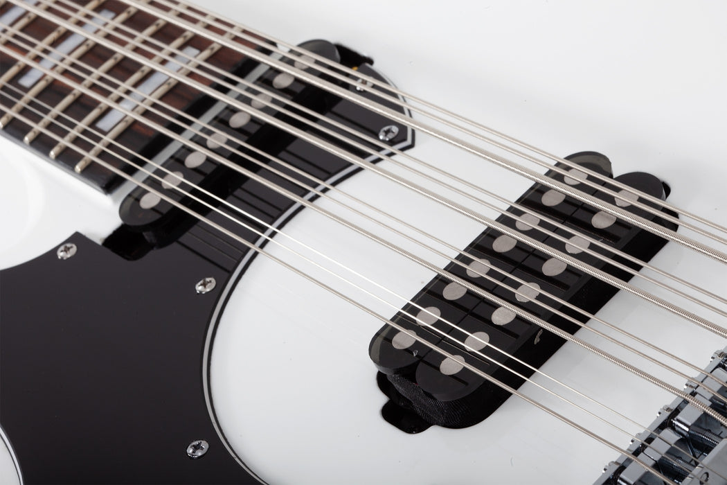Schecter Stargazer-12 Left-Handed Electric Bass Guitar - Gloss White