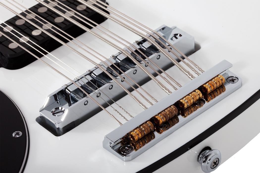Schecter Stargazer-12 Left-Handed Electric Bass Guitar - Gloss White