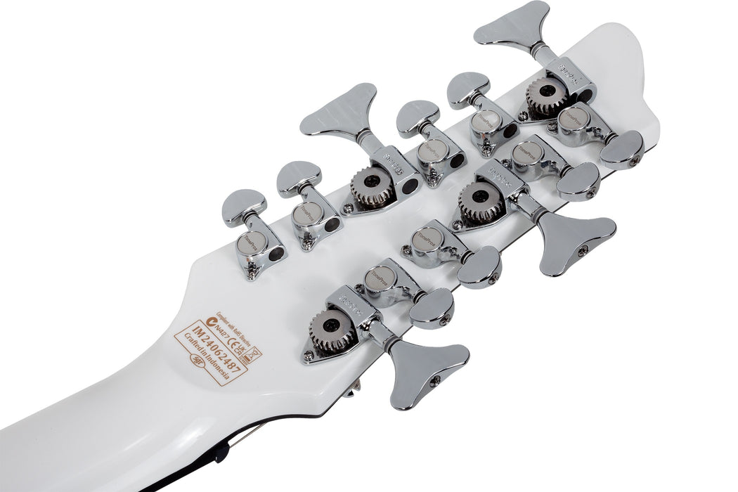 Schecter Stargazer-12 Left-Handed Electric Bass Guitar - Gloss White