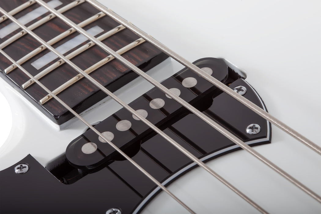 Schecter Stargazer-4 Left-Handed Electric Bass Guitar - Gloss White