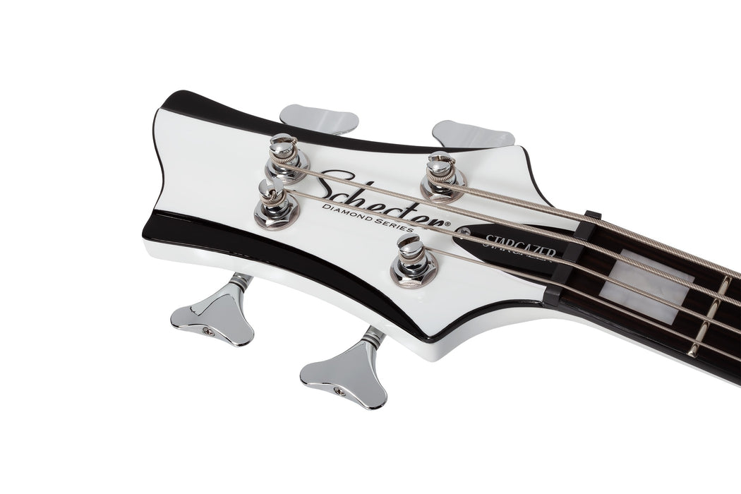 Schecter Stargazer-4 Left-Handed Electric Bass Guitar - Gloss White