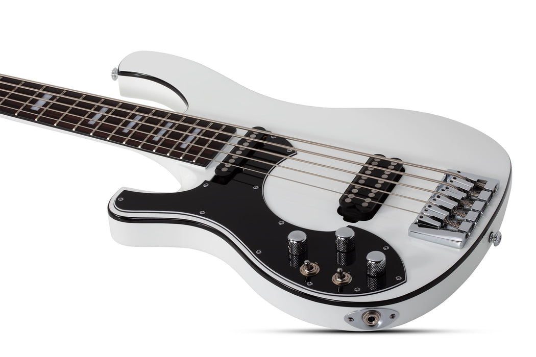 Schecter Stargazer-5 Left-Handed Electric Bass Guitar - Gloss White