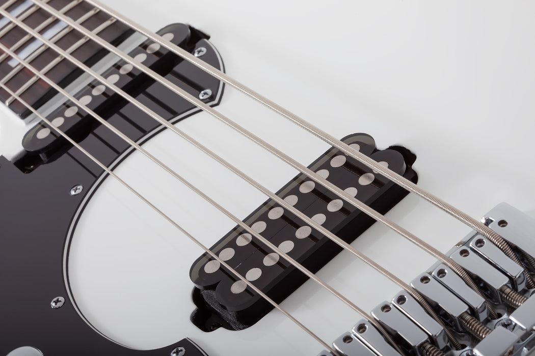 Schecter Stargazer-5 Left-Handed Electric Bass Guitar - Gloss White