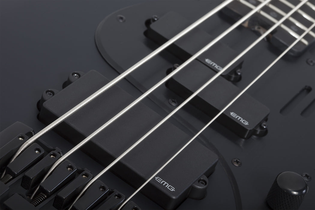 Schecter Stiletto-4 Stealth Pro Electric Bass Guitar - Satin Black