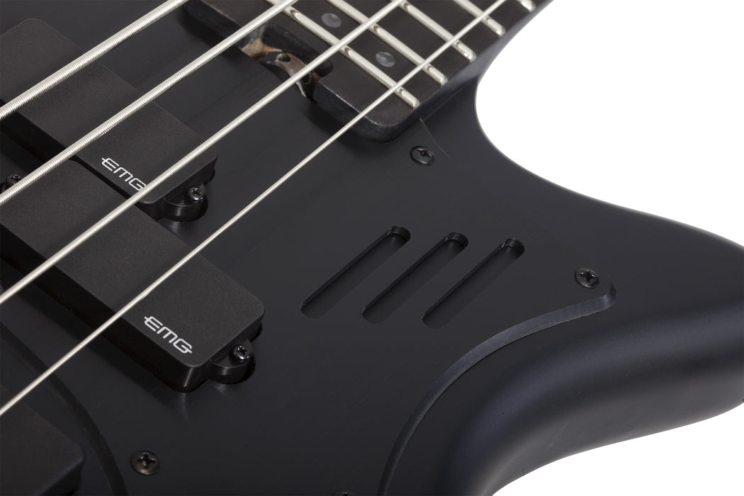 Schecter Stiletto-4 Stealth Pro Electric Bass Guitar - Satin Black