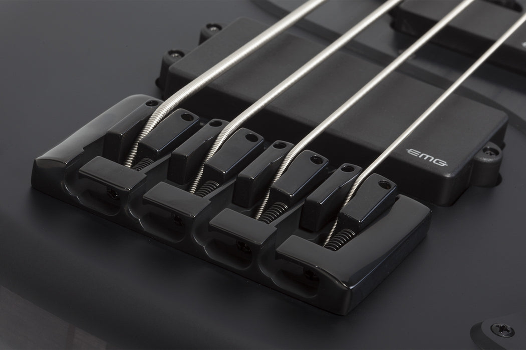 Schecter Stiletto-4 Stealth Pro Ex Electric Bass Guitar - Satin Black