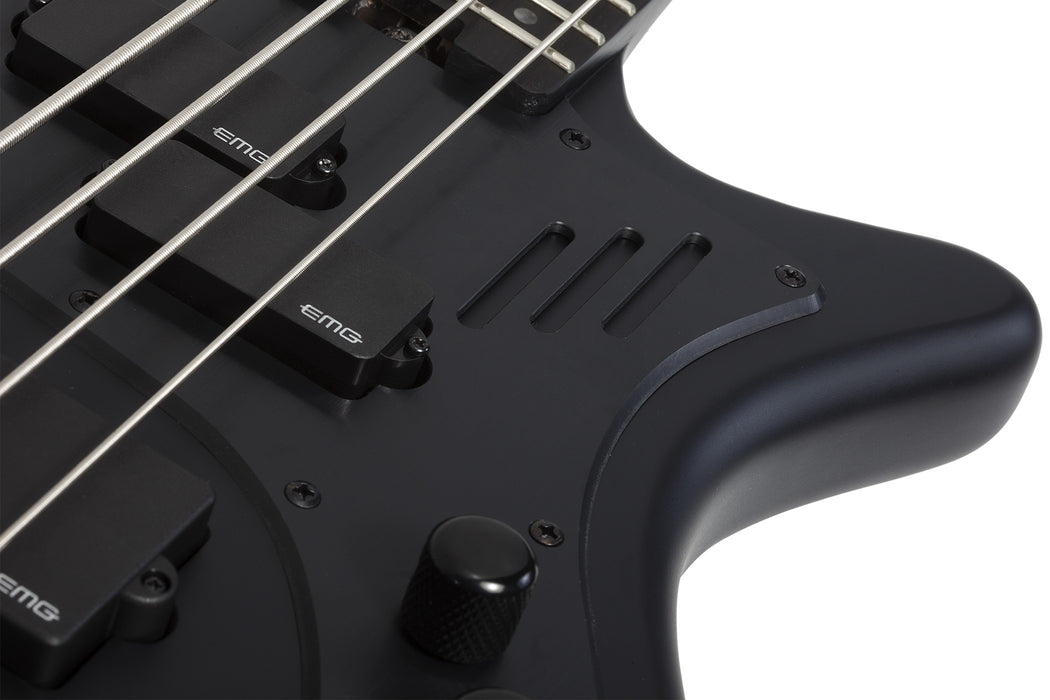 Schecter Stiletto-4 Stealth Pro Ex Electric Bass Guitar - Satin Black