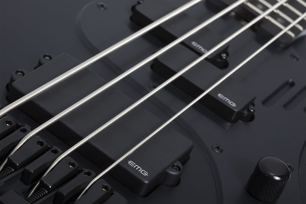 Schecter Stiletto-4 Stealth Pro Ex Electric Bass Guitar - Satin Black