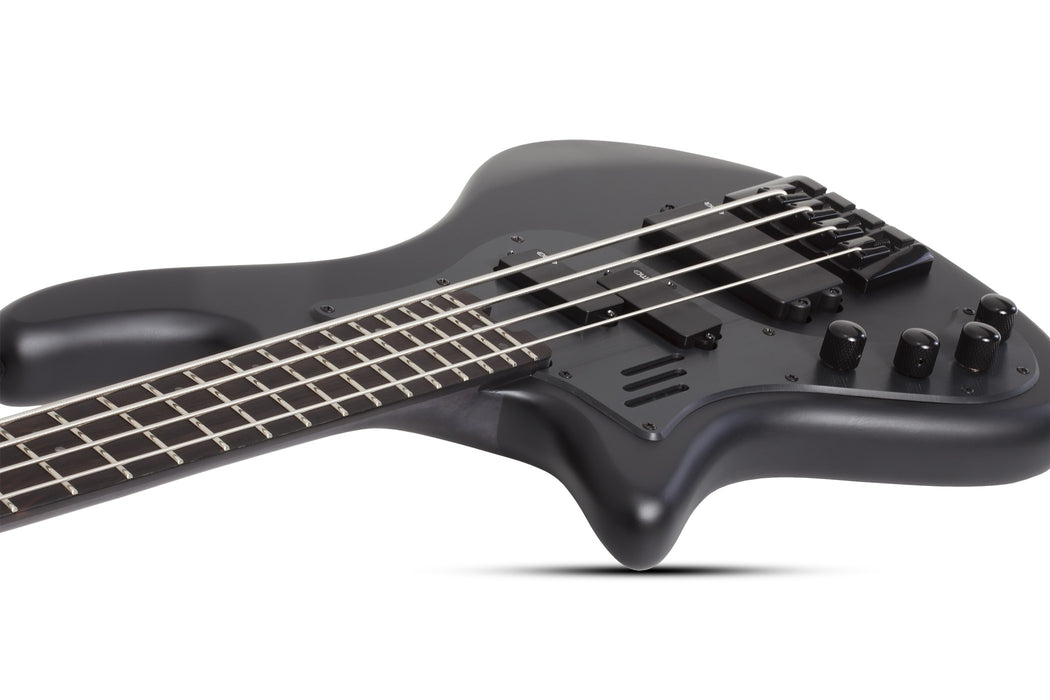 Schecter Stiletto-4 Stealth Pro EX Left-Handed Electric Bass Guitar - Satin Black