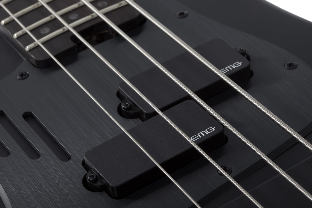 Schecter Stiletto-4 Stealth Pro Left-Handed Electric Bass Guitar - Satin Black