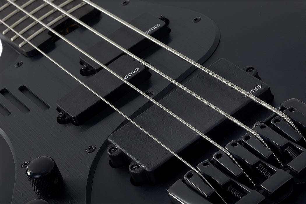 Schecter Stiletto-4 Stealth Pro Left-Handed Electric Bass Guitar - Satin Black