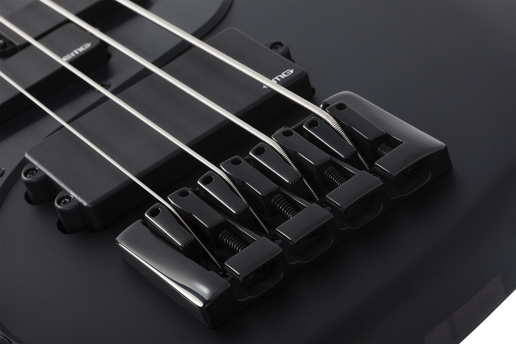 Schecter Stiletto-4 Stealth Pro Left-Handed Electric Bass Guitar - Satin Black