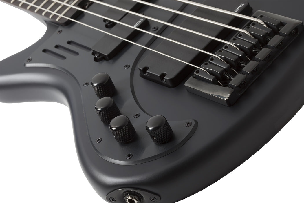 Schecter Stiletto-5 Stealth Pro Left-Handed Electric Bass Guitar - Satin Black