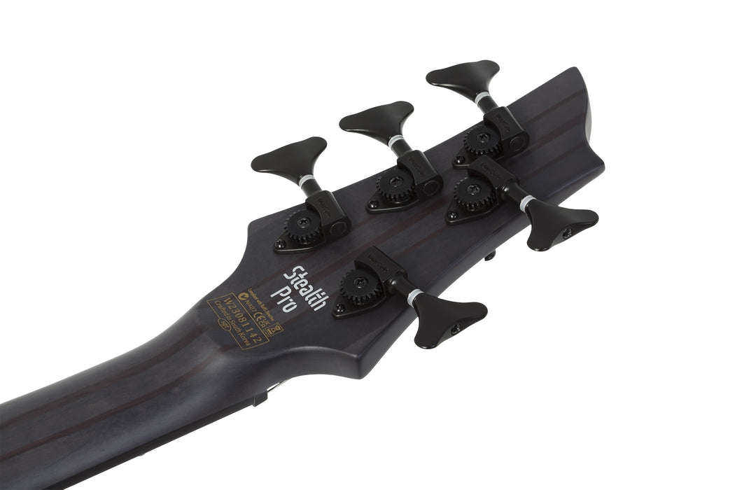 Schecter Stiletto-5 Stealth Pro Left-Handed Electric Bass Guitar - Satin Black