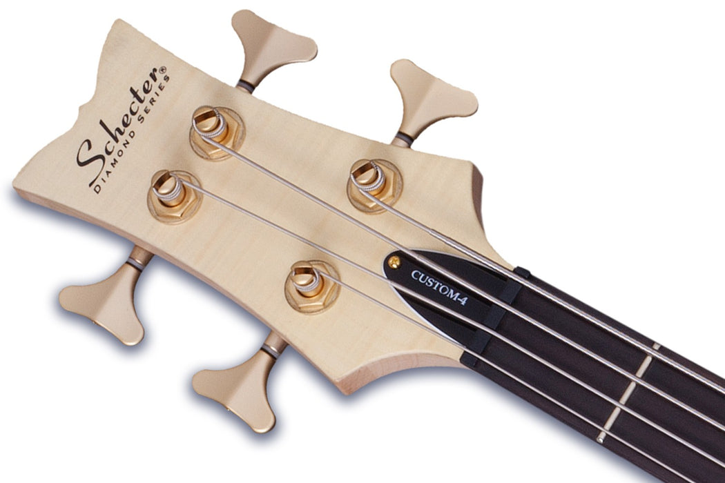Schecter Stiletto Custom-4 Left-Handed Electric Bass Guitar - Natural Satin