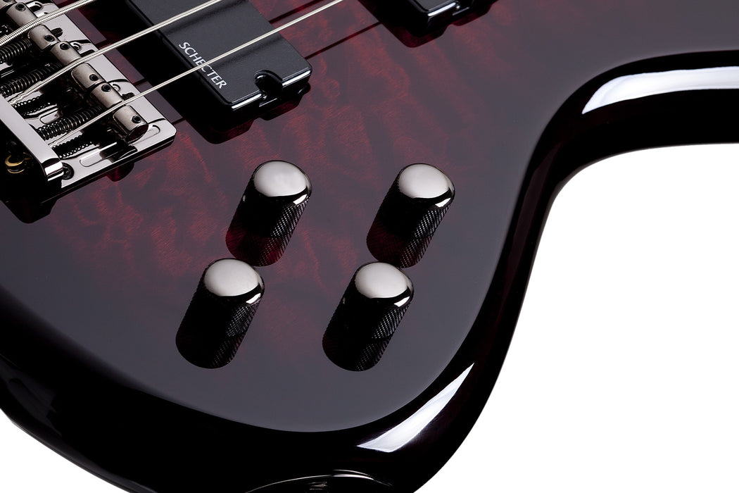 Schecter Stiletto Extreme-4 Left-Handed Electric Bass Guitar - Black Cherry