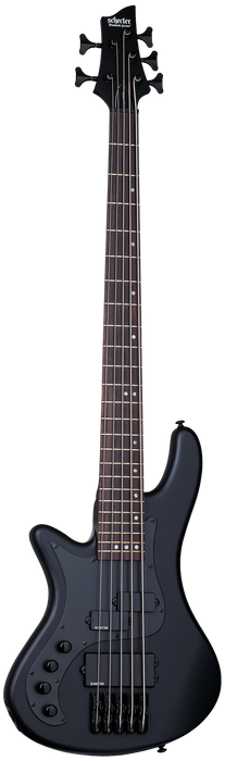 Schecter Stiletto Stealth-5 Left-Handed Electric Bass Guitar - Satin Black