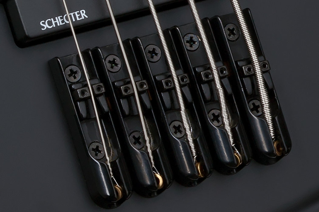 Schecter Stiletto Stealth-5 Left-Handed Electric Bass Guitar - Satin Black