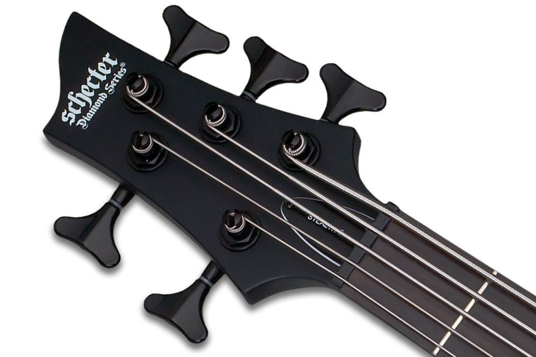 Schecter Stiletto Stealth-5 Left-Handed Electric Bass Guitar - Satin Black