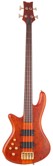 Schecter Stiletto Studio-4 FL Left-Handed Electric Bass Guitar - Honey Satin