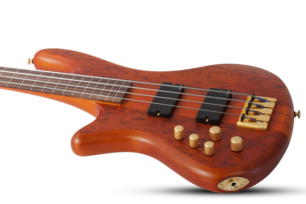 Schecter Stiletto Studio-4 FL Left-Handed Electric Bass Guitar - Honey Satin