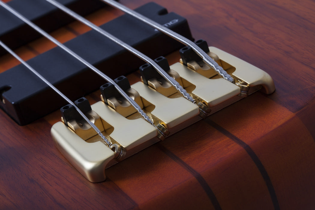 Schecter Stiletto Studio-4 FL Left-Handed Electric Bass Guitar - Honey Satin