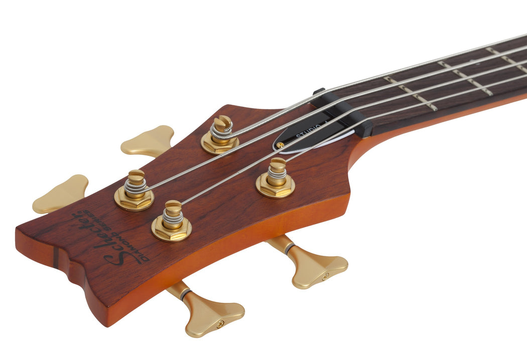 Schecter Stiletto Studio-4 Left-Handed Electric Bass Guitar - Honey Satin