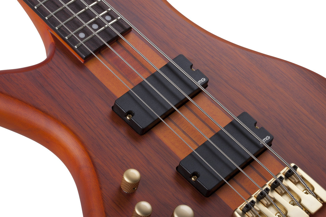 Schecter Stiletto Studio-4 Left-Handed Electric Bass Guitar - Honey Satin