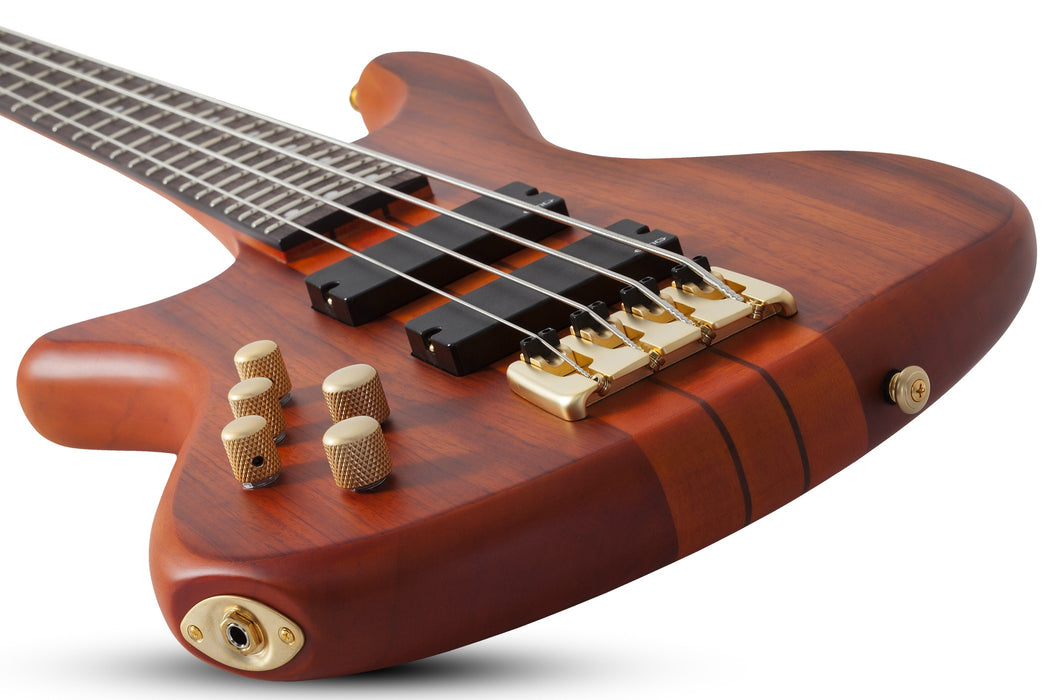 Schecter Stiletto Studio-4 Left-Handed Electric Bass Guitar - Honey Satin