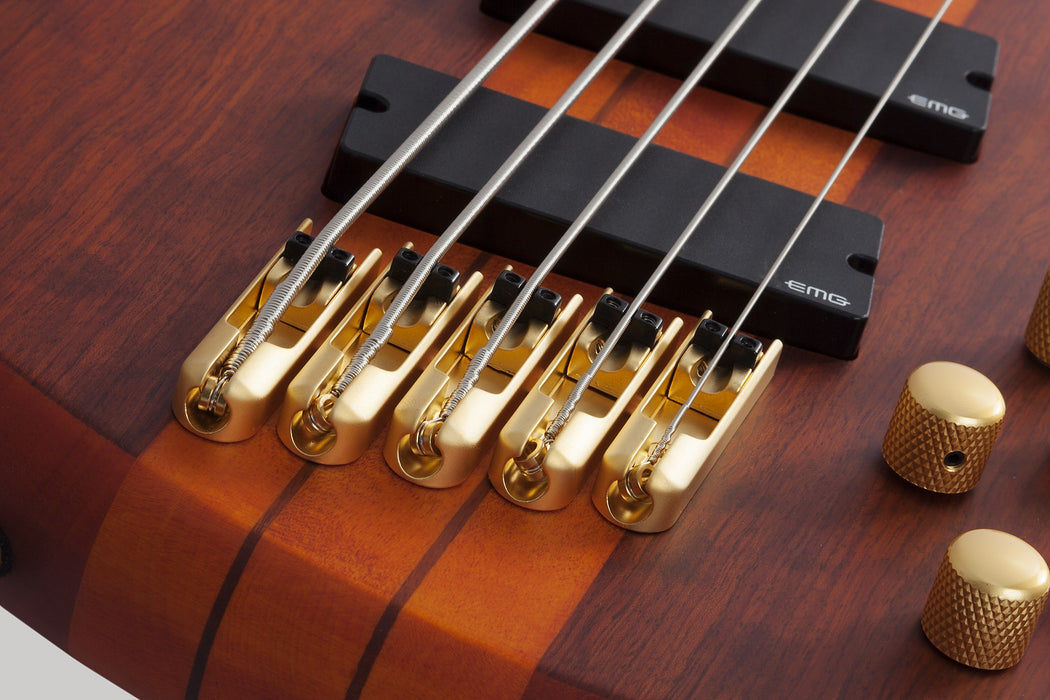 Schecter Stiletto Studio-5 FF Electric Bass Guitar - Honey Satin