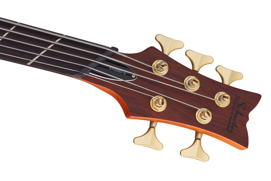 Schecter Stiletto Studio-5 FF Electric Bass Guitar - Honey Satin