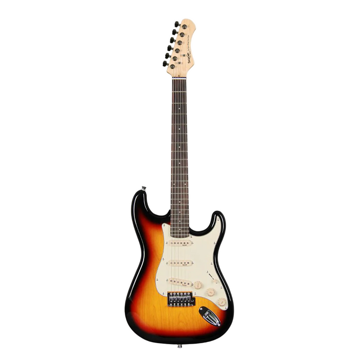SQOE SEST200 Stratocaster Body SSS Vintage Electric Guitar - Sunburst
