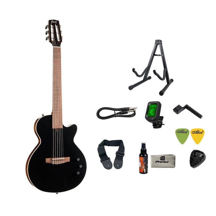 Cort Sunset Nylectric Electric Guitar with Bag - Black