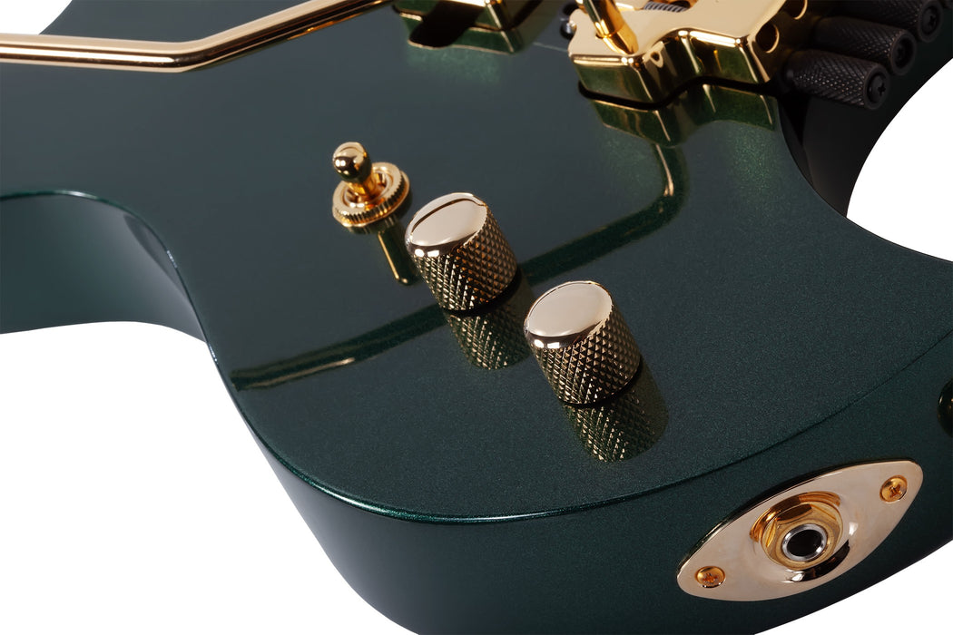 Schecter Synyster Gates Custom-7 TR Headless Left-Handed Electric Guitar - Oak Green Metallic