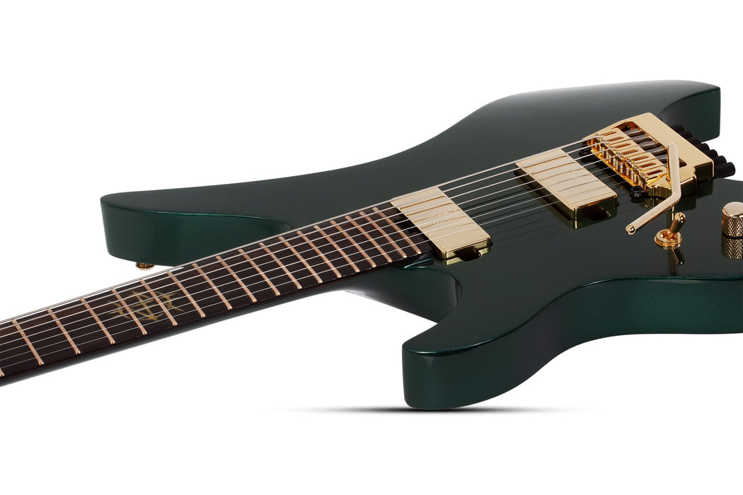 Schecter Synyster Gates Custom-7 TR Headless Left-Handed Electric Guitar - Oak Green Metallic