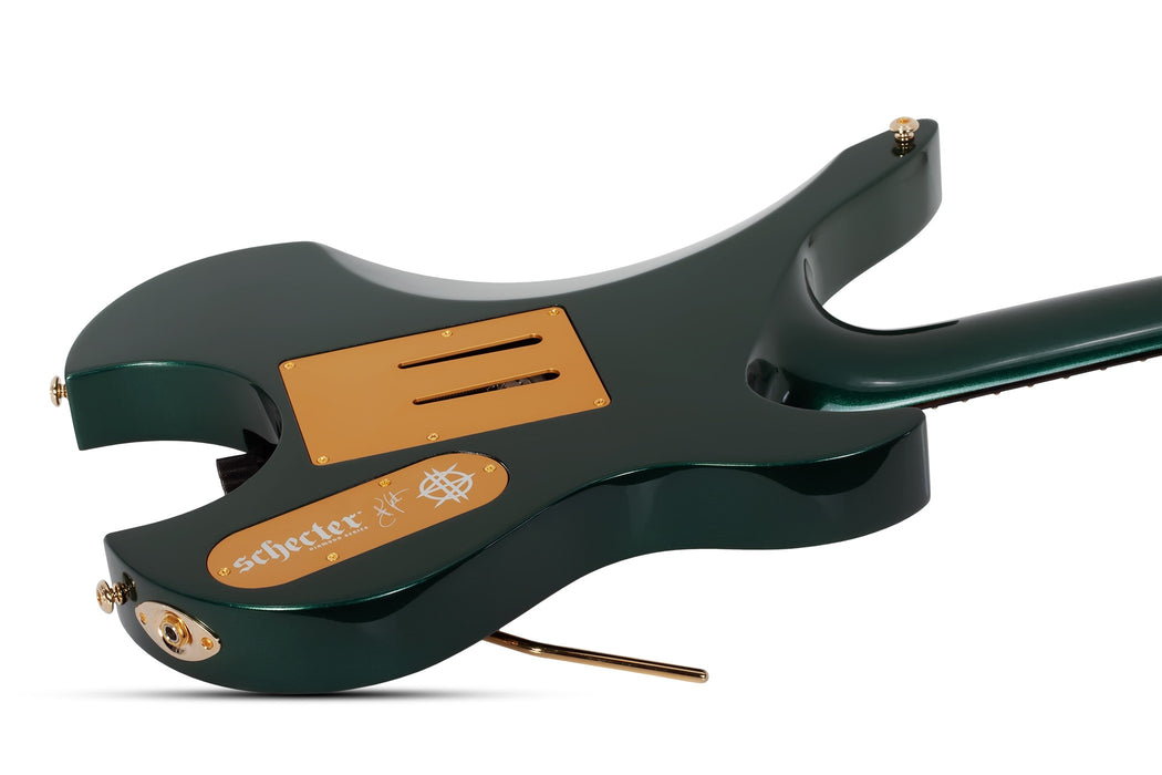 Schecter Synyster Gates Custom-7 TR Headless Left-Handed Electric Guitar - Oak Green Metallic